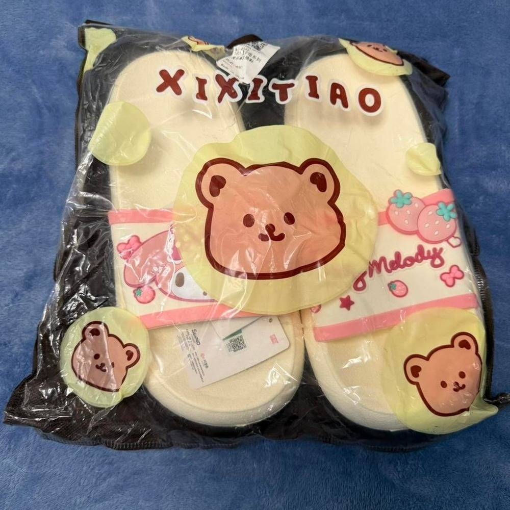 My Melody pink and white  slippers women  size 9-10 new